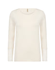 Langarmshirt mit Spitzendetails in Creme