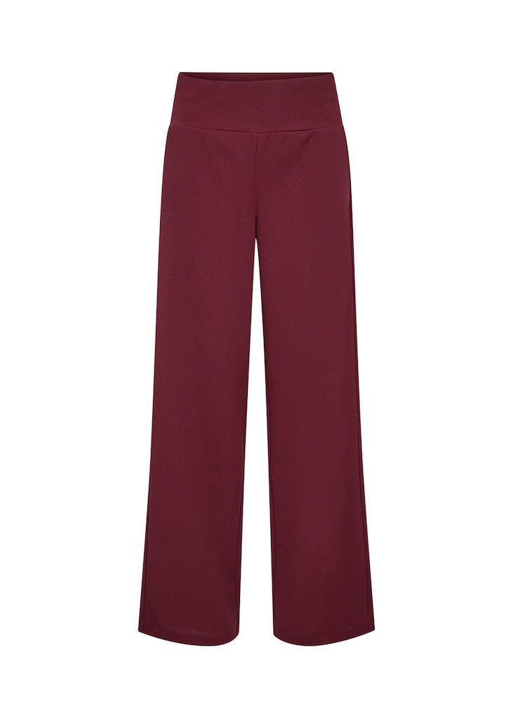Schicke Hose mit weitem Bein in bordeaux