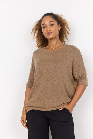 Kurzarm Pullover in Braun