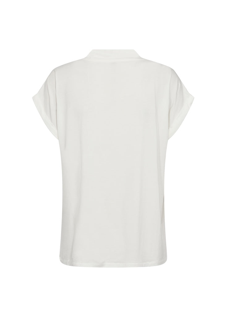Shirt mit V-Ausschnitt in Weiß