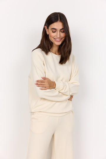 Basic Banu-Sweater in Creme