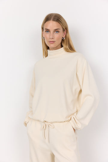 Banu Sweatshirt mit hohem Kragen in Creme