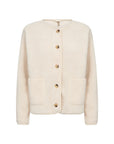 Teddy Jacke mit Knöpfen in Creme