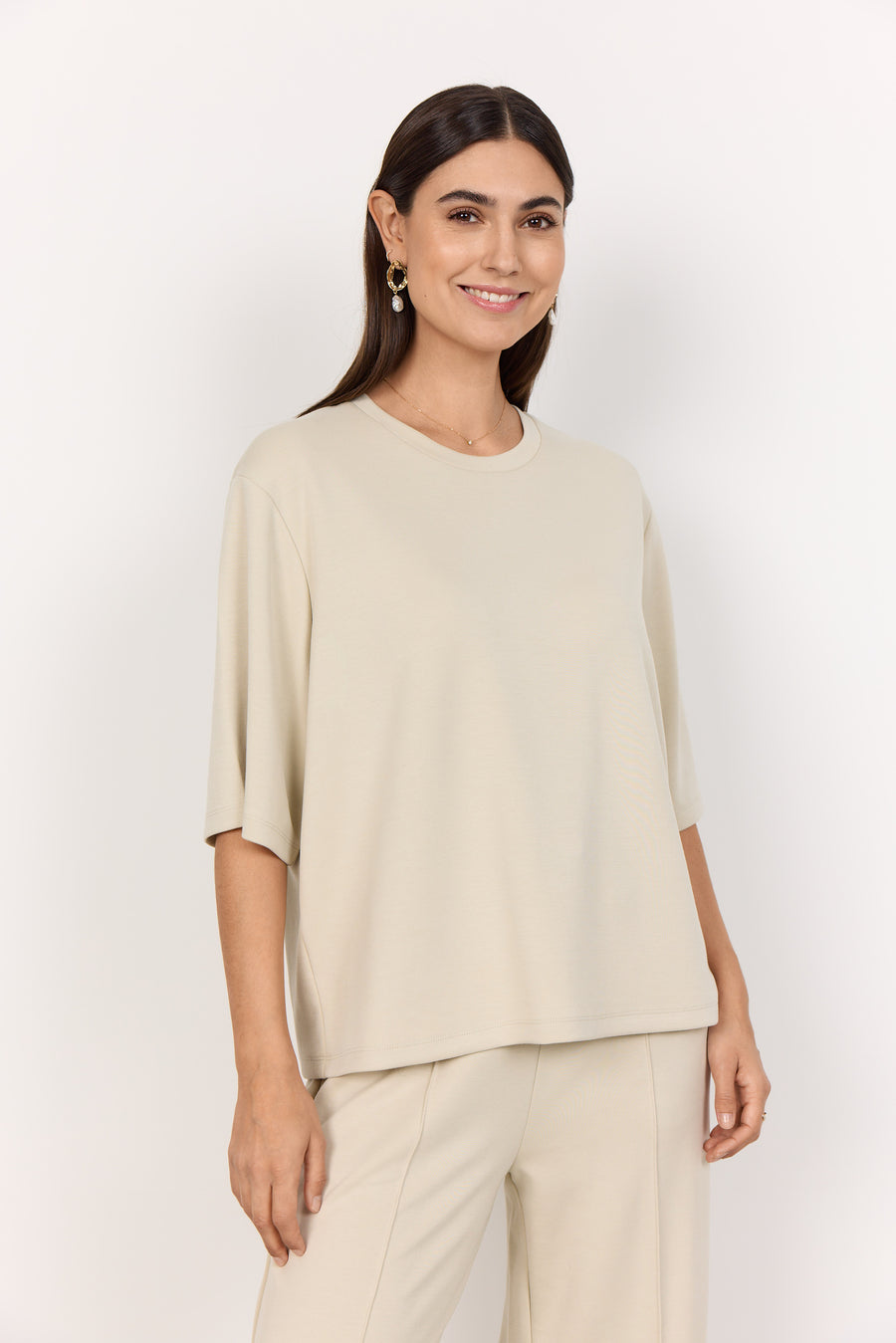 Banu Shirt mit 3/4 Ärmel in creme