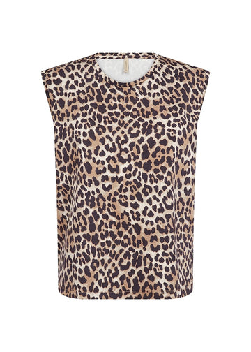 Shirt mit gekürzten Ärmeln im Leoprint