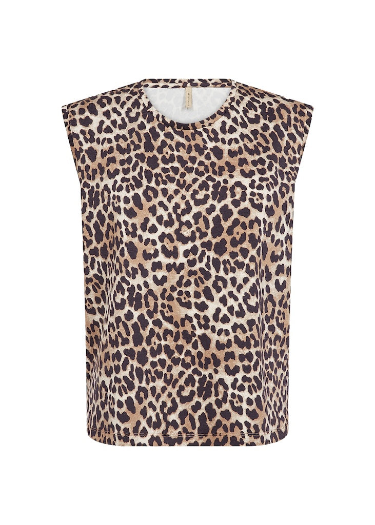 Shirt mit gekürzten Ärmeln im Leoprint