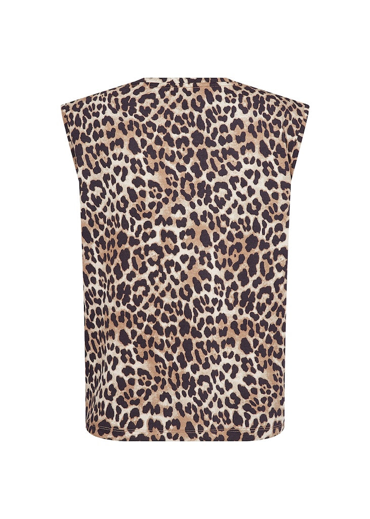Shirt mit gekürzten Ärmeln im Leoprint