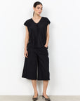Shirt mit Plisseestruktur in Schwarz