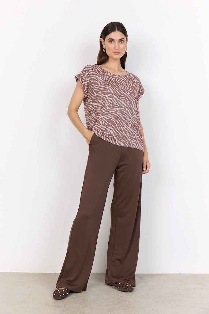 Shirt mit Leoprint in Bordeaux