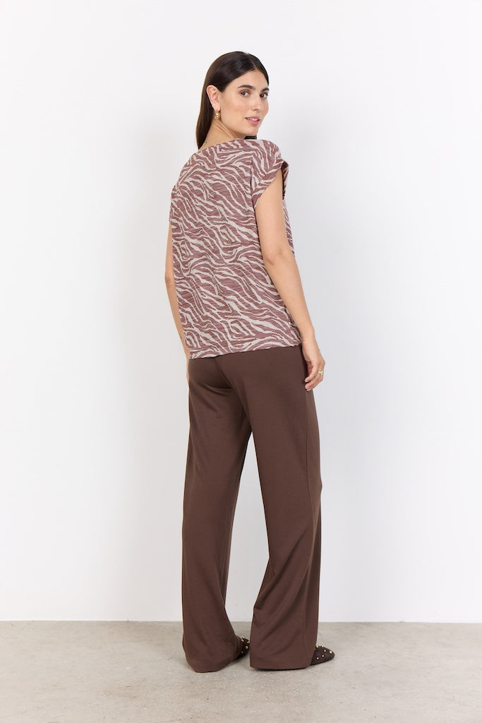 Shirt mit Leoprint in Bordeaux