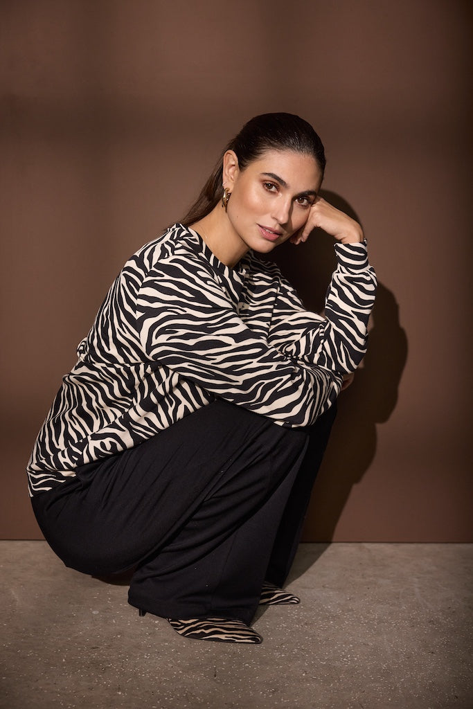 Banu Sweatshirt mit Zebramuster