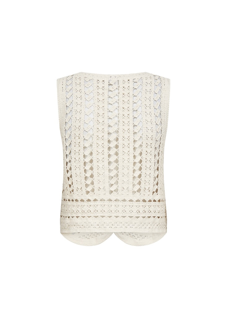 Häkel-Weste in Creme
