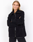 Teddyjacke mit Kragen in schwarz