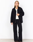 Teddyjacke mit Kragen in schwarz
