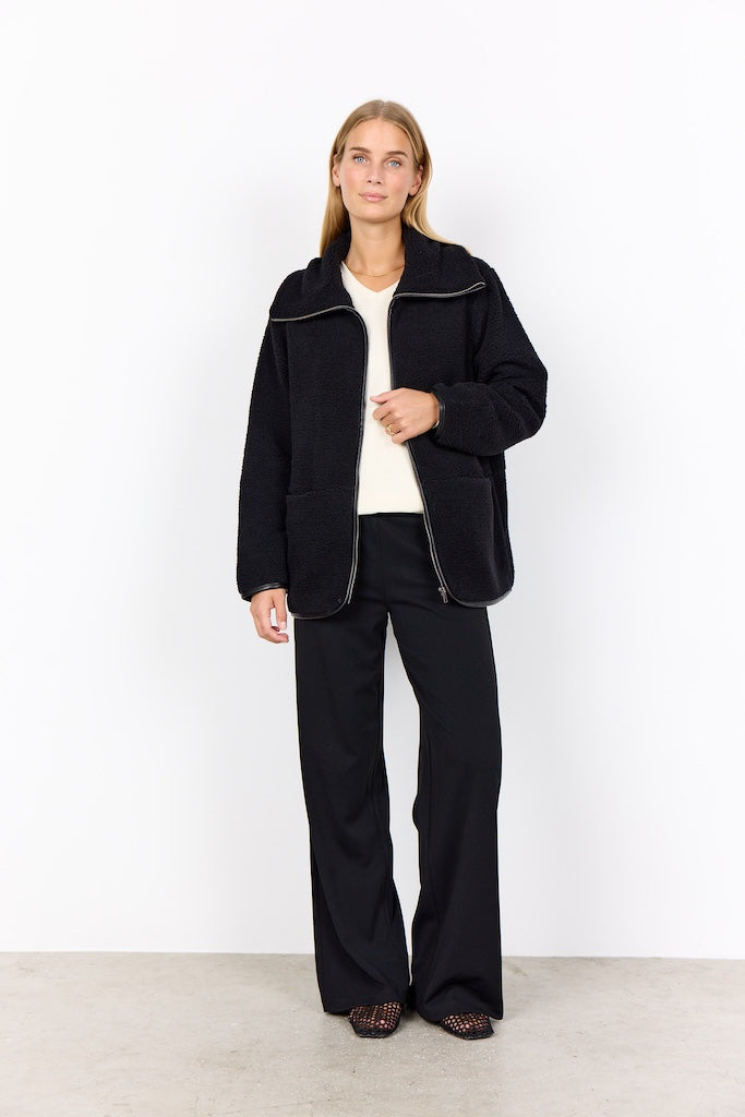 Teddyjacke mit Kragen in schwarz