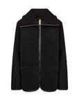 Teddyjacke mit Kragen in schwarz