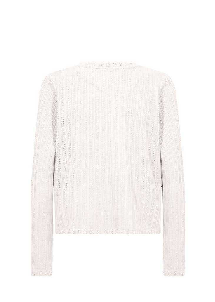 Strickjäckchen mit Schleifen in Creme