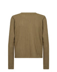 Strickjäckchen mit Schleifen in Olive