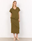 Banu Shirt mit V-Ausschnitt in Olive