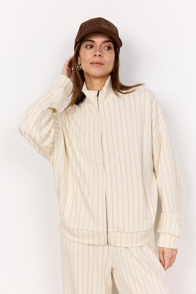 Banu Nadelstreifen-Jacke in Creme