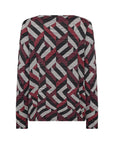 Langarmshirt mit geometrischem Print mit Bordeaux