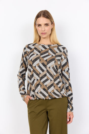 Langarmshirt mit geometrischem Print