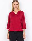 Bluse in bordeaux mit 3/4 Ärmeln