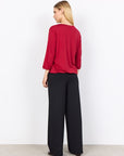Bluse in bordeaux mit 3/4 Ärmeln