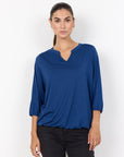 Bluse in blau mit 3/4 Ärmeln