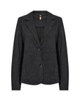 Soft-Blazer mit Fischgrätenmuster in Grau