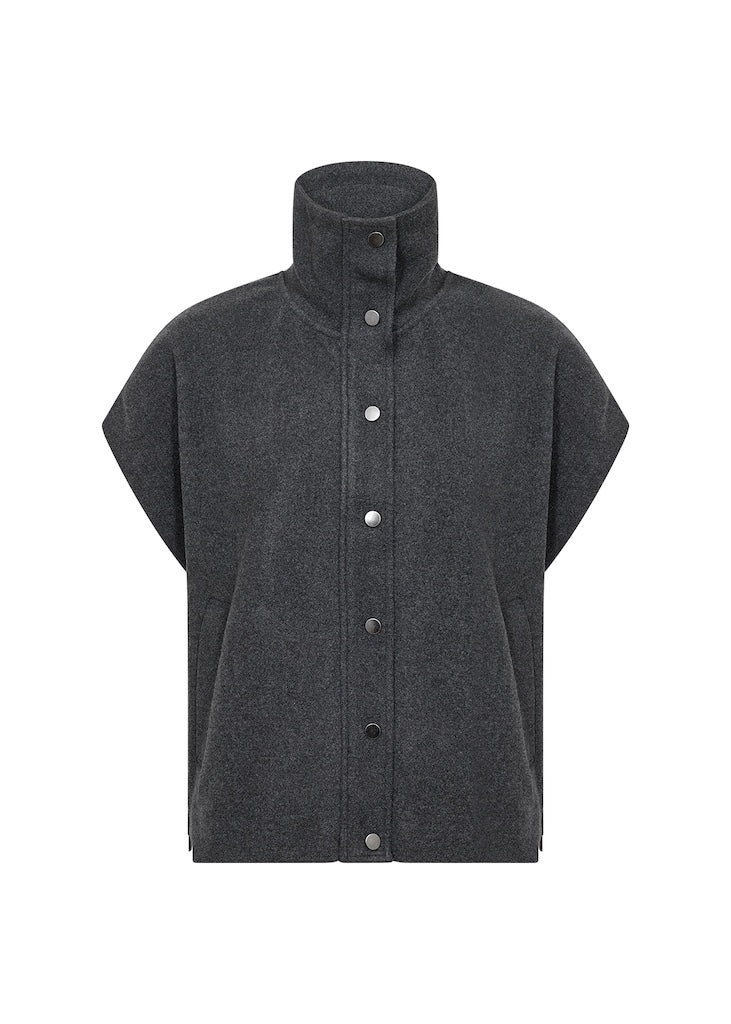 Weste in grau mit Stehkragen