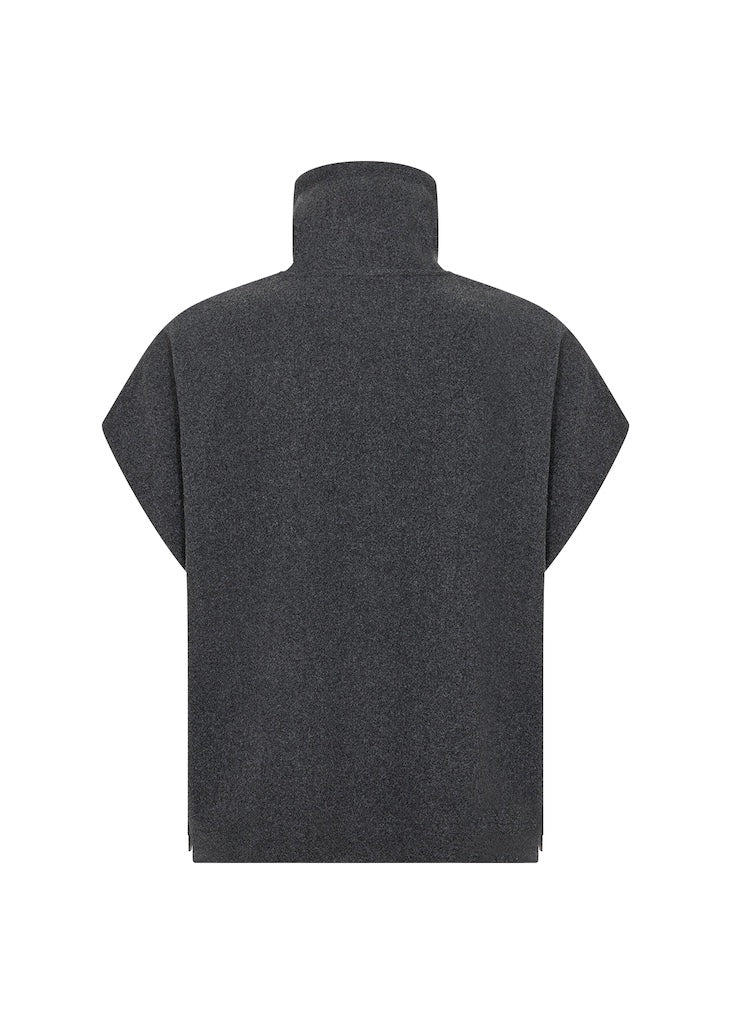 Weste in grau mit Stehkragen