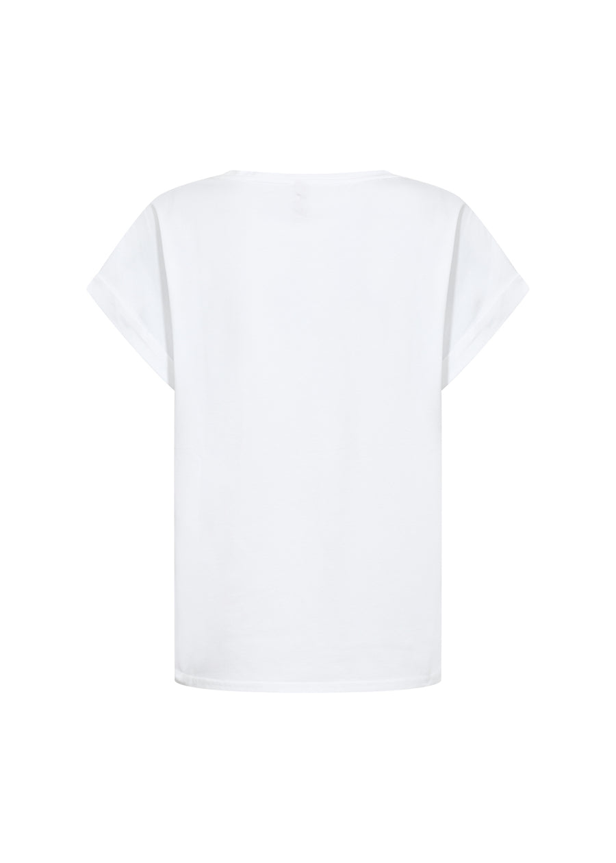 Shirt Basic mit Schleifenprint in weiß