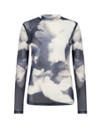 Durchsichtiges Shirt in Blau Mesh