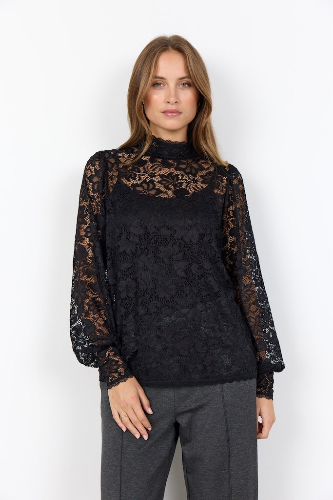 Bluse mit eleganten Spitzendetails
