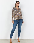 Langarmshirt Braun mit Muster