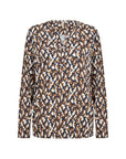 Langarmshirt Braun mit Muster