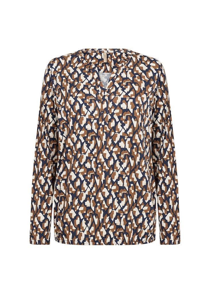 Langarmshirt Braun mit Muster