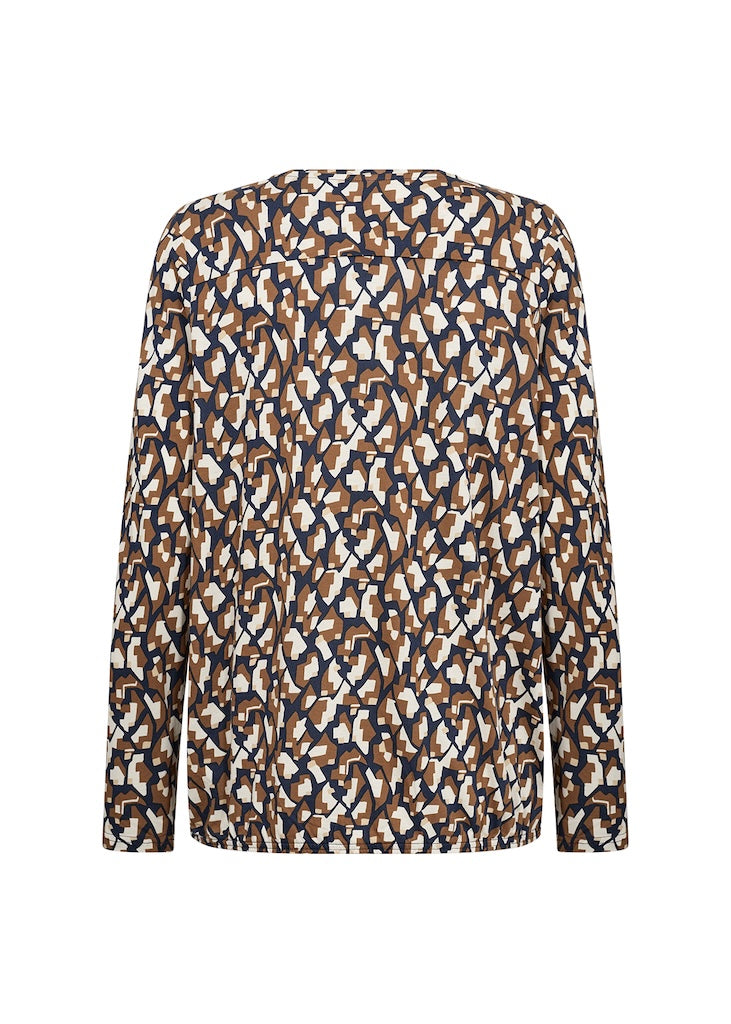 Langarmshirt Braun mit Muster