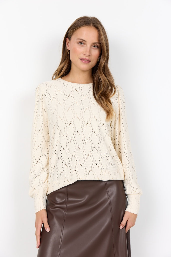 Longshirt mit zartem Wellenmuster