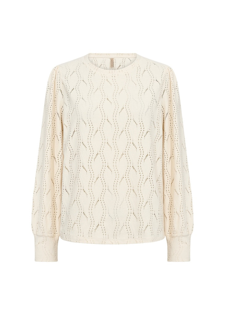 Longshirt mit zartem Wellenmuster