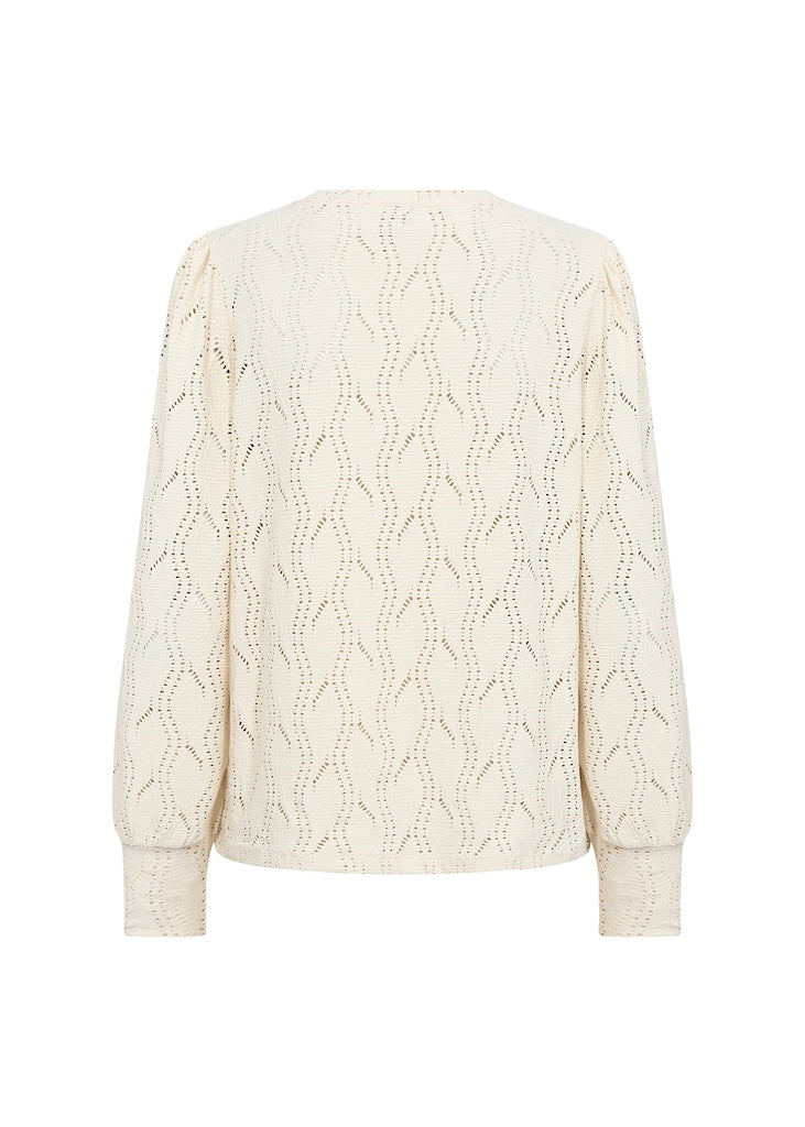 Longshirt mit zartem Wellenmuster