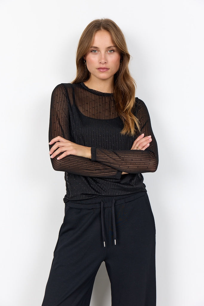 Halbdurchsichtiges Shirt mit Muster