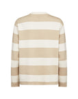 Longshirt mit Streifen in Creme/Beige