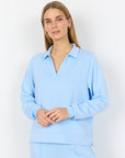 Banu Pullover mit Kragen in Hellblau