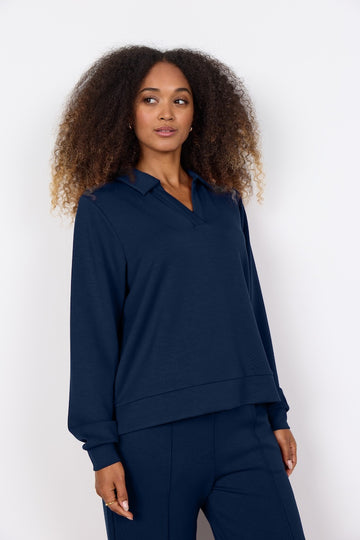 Banu Pullover mit Kragen in Navy