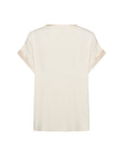 Kurzarm Glanz-Bluse in Beige