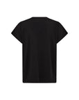 Baumwoll Shirt mit V-Ausschnitt in Schwarz