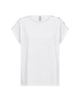Shirt mit Knopfleiste an Schulter in Weiß