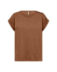 Shirt mit Knopfleiste an Schulter in Braun